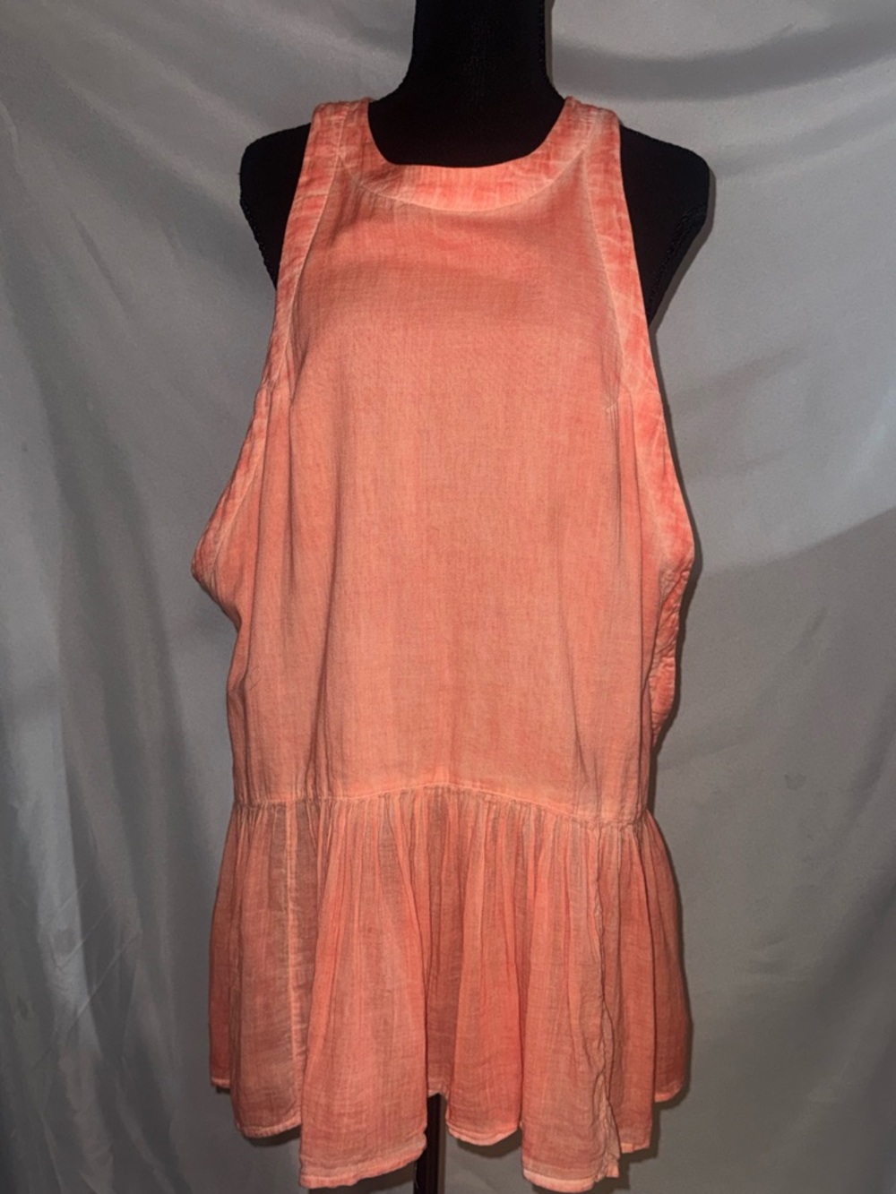 Free People Peach Coral Peplum Tank Tunic
